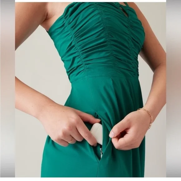 NWT Athleta X Alicia Keys enlighten up teal jumpsuit - Picture 4 of 11